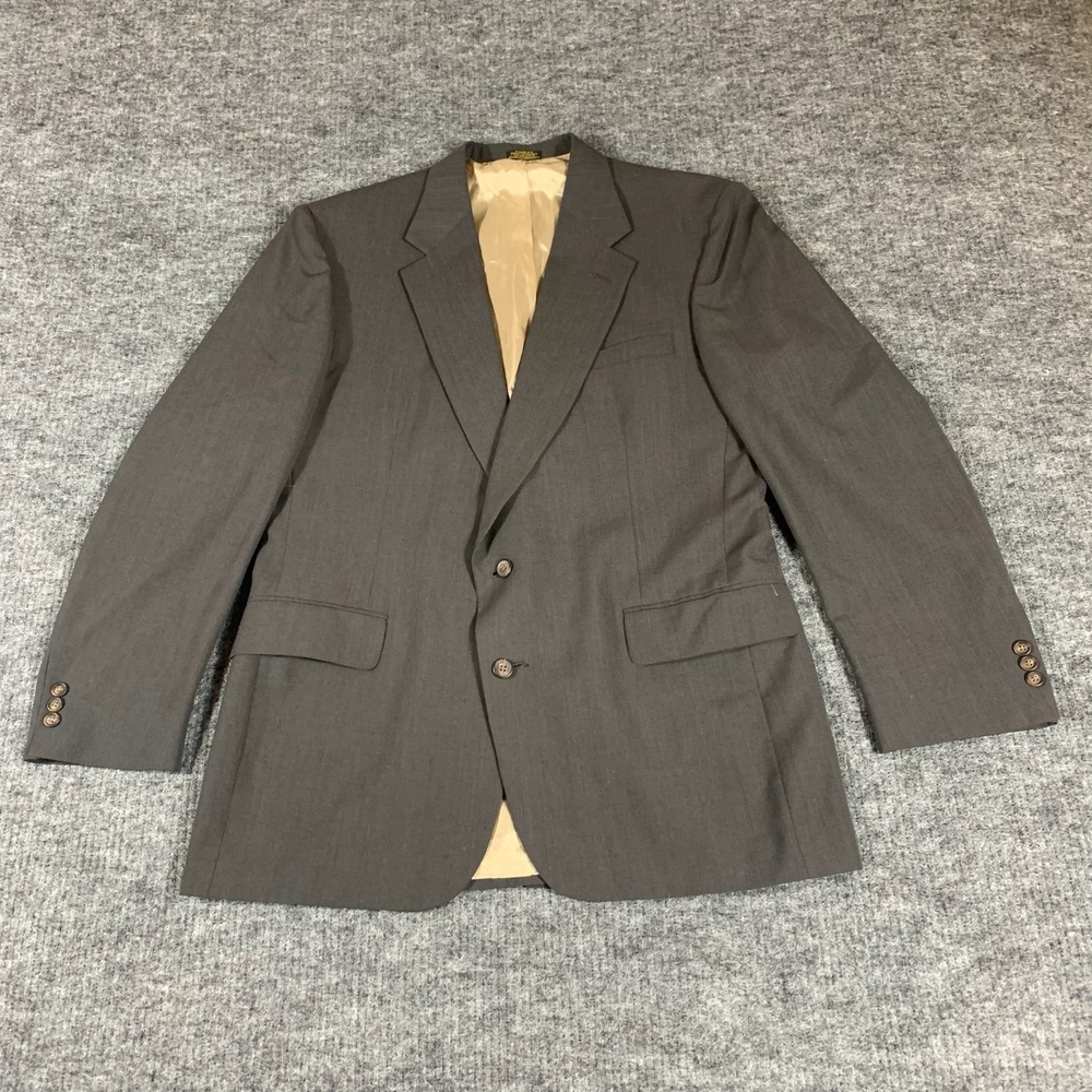 VTG Towncraft Blazer Mens 44 Gray Sports Coat Busines Retro Wedding Formal 90s